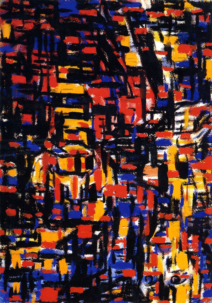 Fantastic Mosaic, vintage artwork by Christian Rohlfs, 12x8" (A4) Poster
