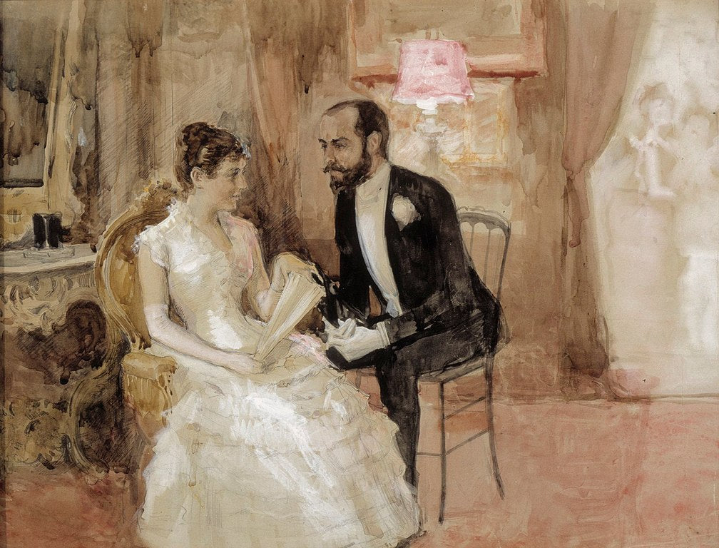 At the Ball, vintage artwork by Albert Edelfelt, 12x8" (A4) Poster