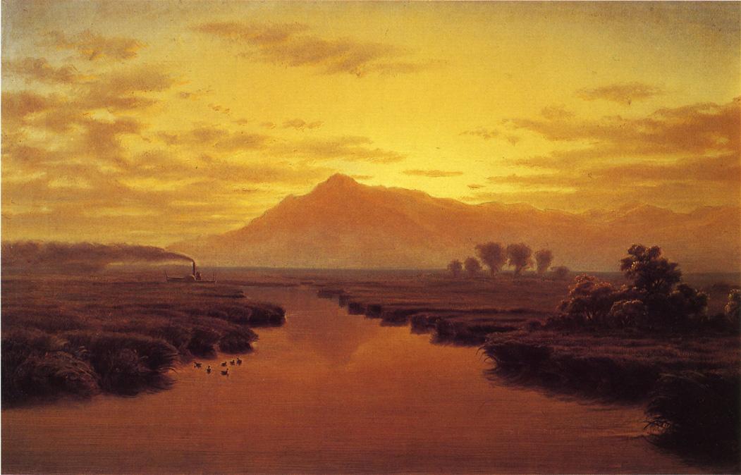 Mount Tamalpais from Napa Slough, vintage artwork by William Marple, 12x8" (A4) Poster