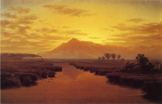 Mount Tamalpais from Napa Slough, vintage artwork by William Marple, 12x8" (A4) Poster
