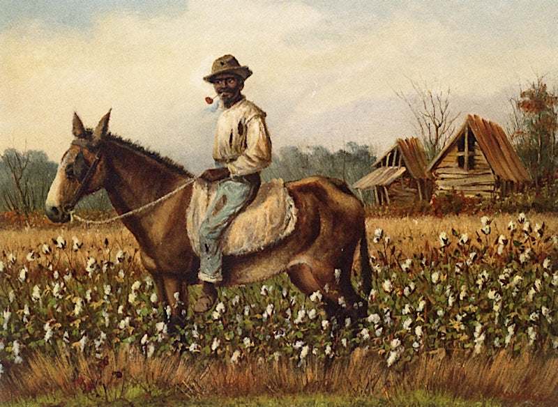 Man with Pipe on a Horse, vintage artwork by William Aiken Walker, 12x8" (A4) Poster