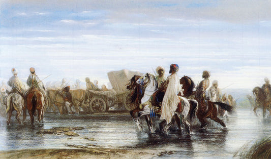 Fording a River, vintage artwork by Alexandre-Gabriel Decamps, A3 (16x12") Poster Print