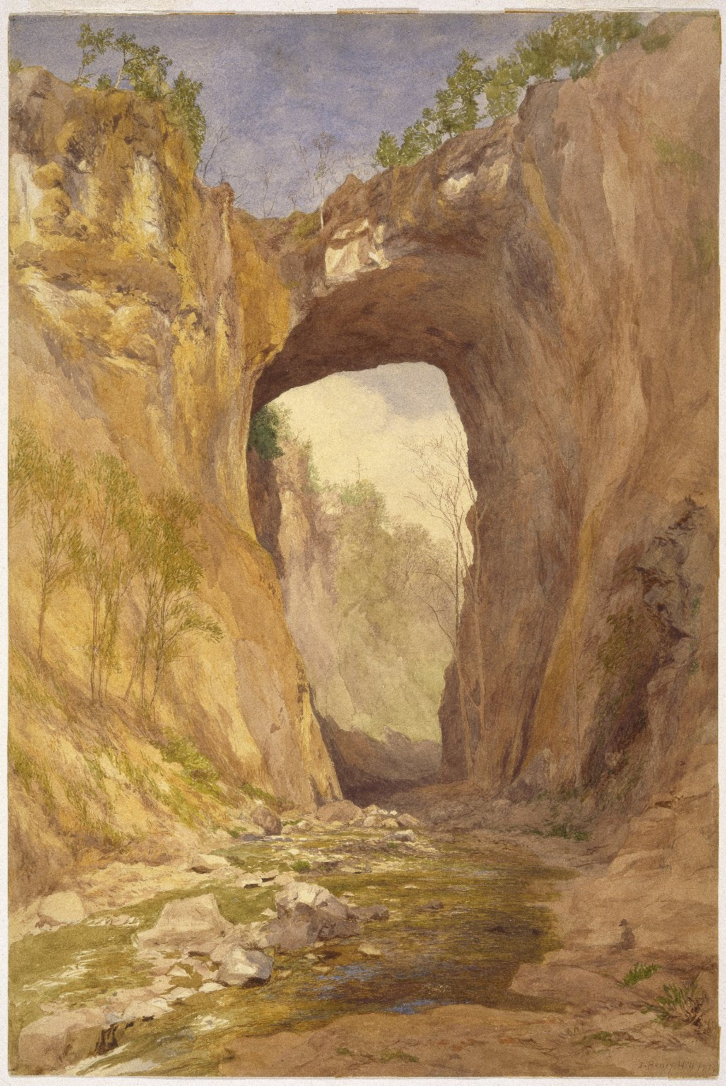 Natural Bridge, Virginia, vintage artwork by John Henry Hill, 12x8" (A4) Poster