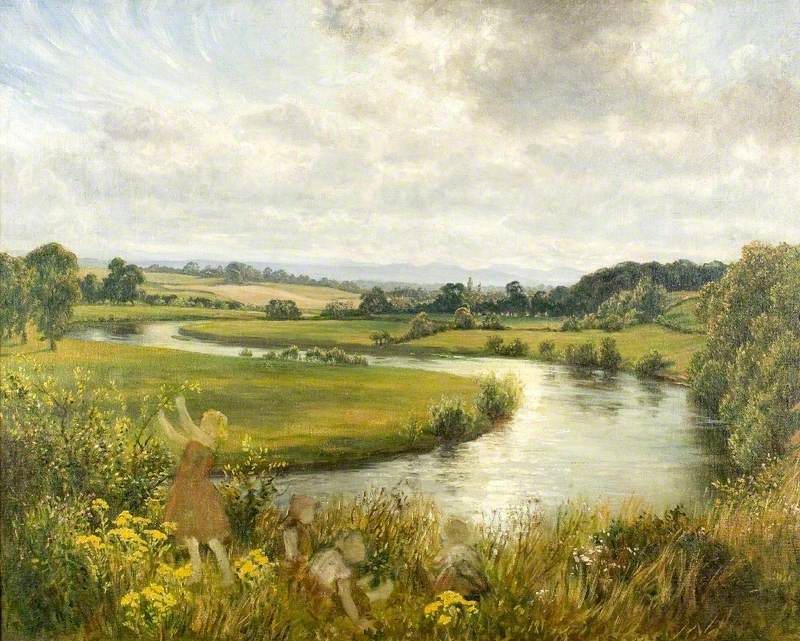 The River Wye at Sugwas, Herefordshire by Brian Hatton,16x12(A3) Poster