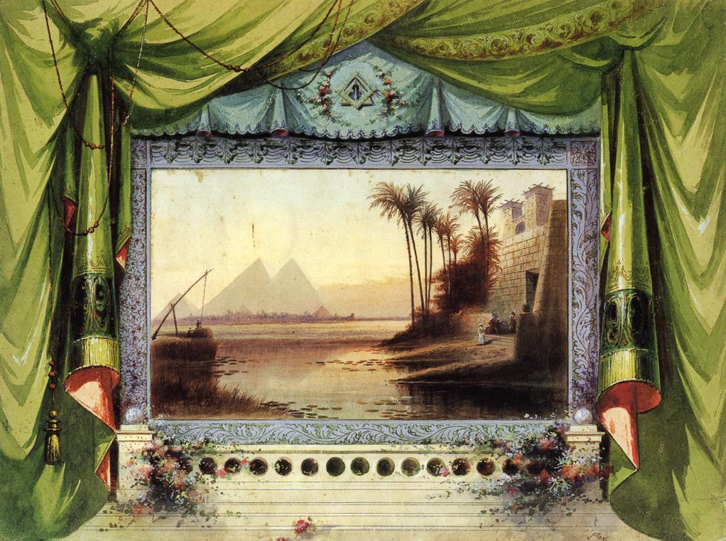 Masonic Drop Sketch, vintage artwork by John Z. Wood, 12x8" (A4) Poster