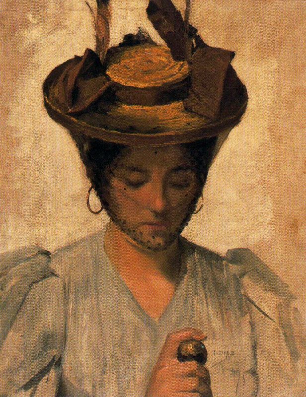 Italian Lady with Hat and Veil by Ignacio Díaz Olano,A3(16x12
