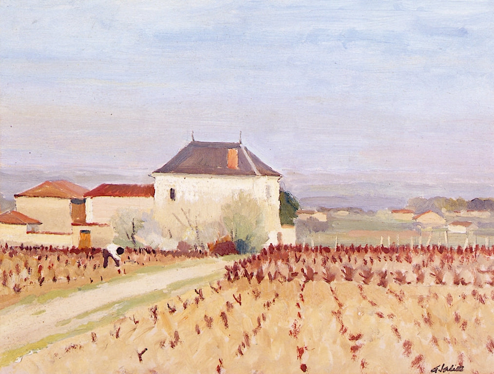 Vinyard, Blace, vintage artwork by Pierre Adolphe Valette, 12x8" (A4) Poster