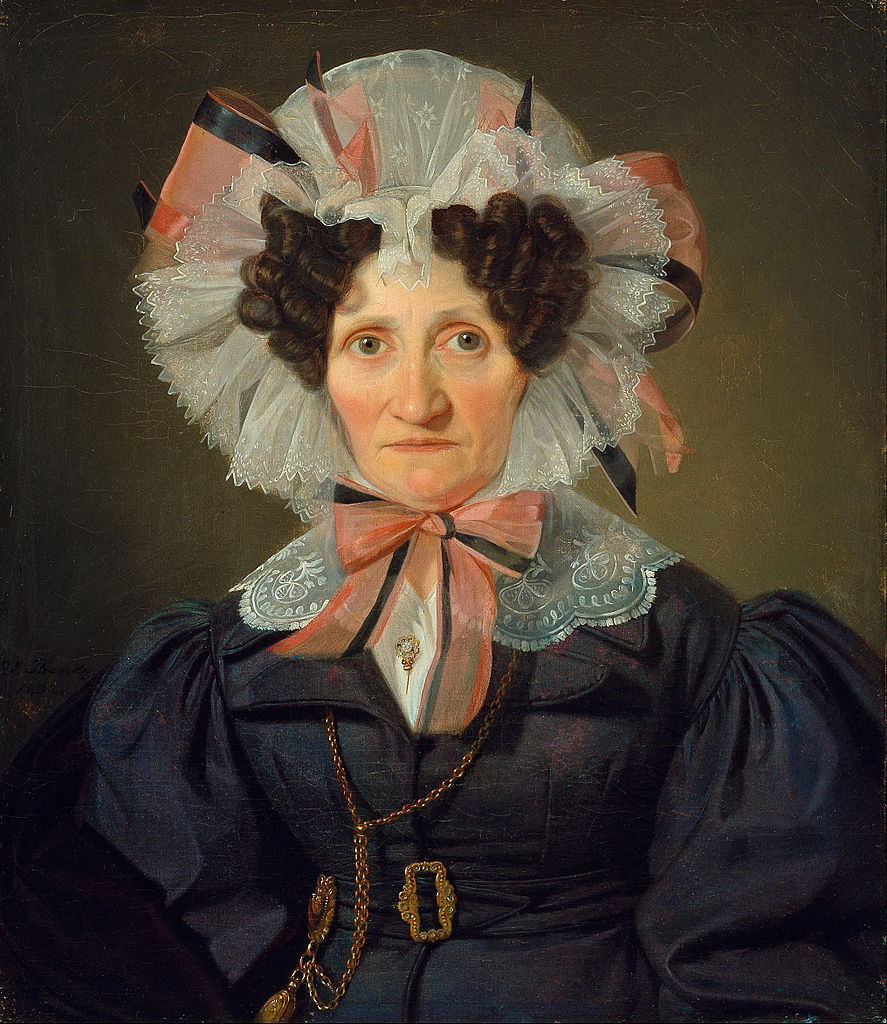 Portrait of an elderly woman, vintage artwork by Wilhelm Bendz, A3 (16x12") Poster Print