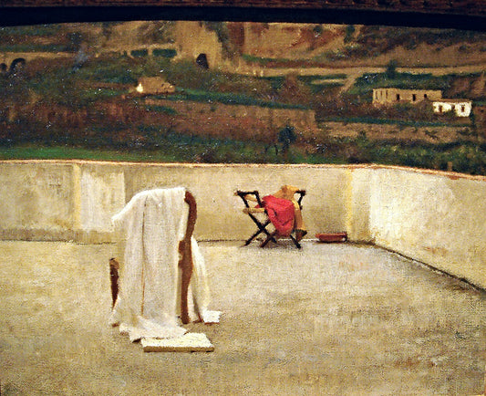 The Terrace, vintage artwork by Domenico Morelli, 12x8" (A4) Poster