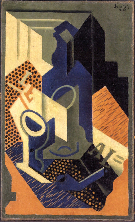 Bottle and Newspaper by Juan Gris,16x12(A3) Poster