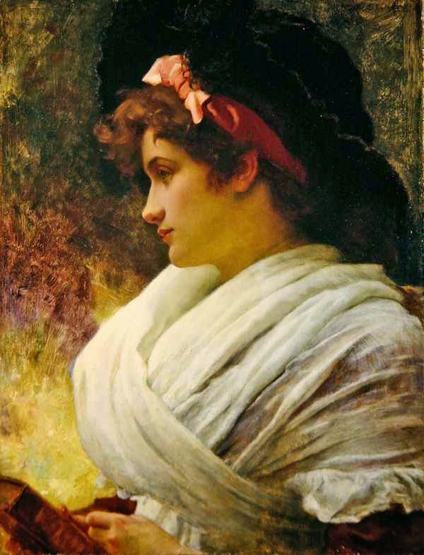 Thoughts, vintage artwork by Marcus Stone, 12x8" (A4) Poster