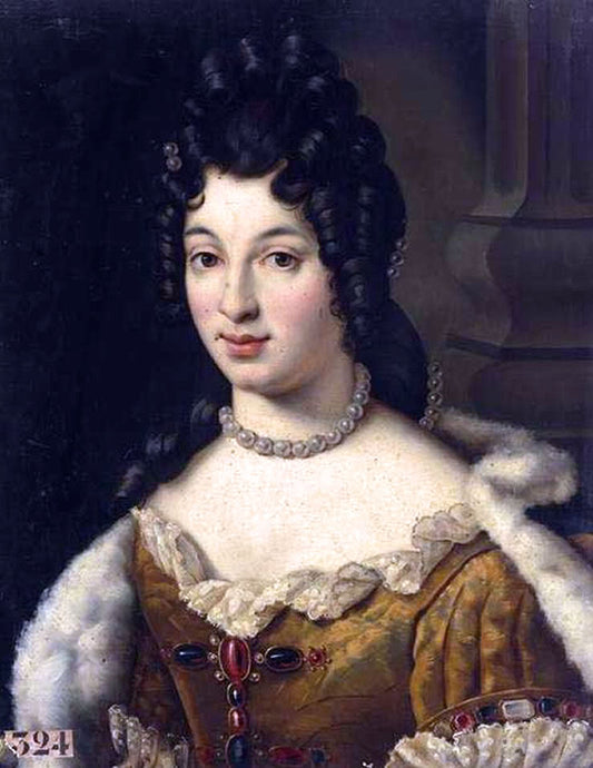 Portrait of Maria Adelaide of Savoy, vintage artwork by Jean-Baptiste Santerre, 12x8" (A4) Poster
