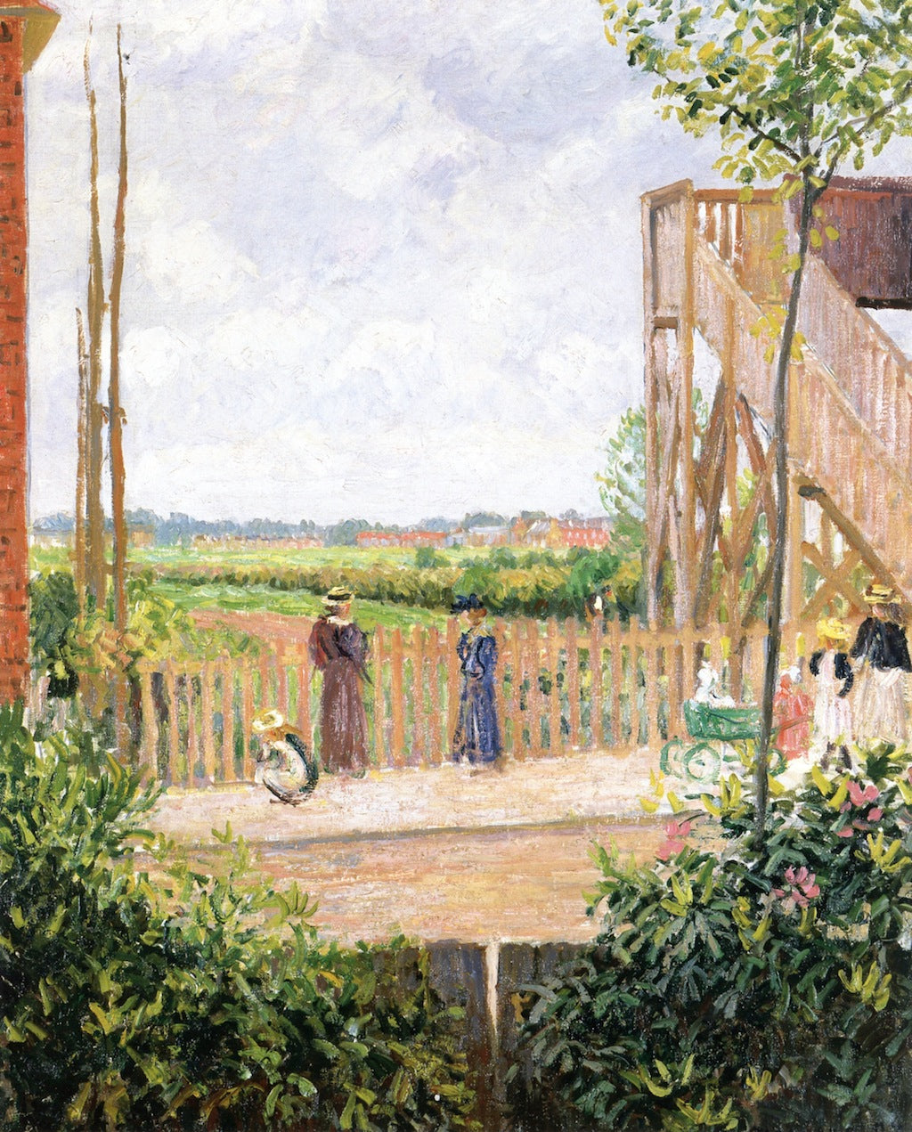 Bedford Park, Bath Road, vintage artwork by Camille Pissarro, 12x8" (A4) Poster