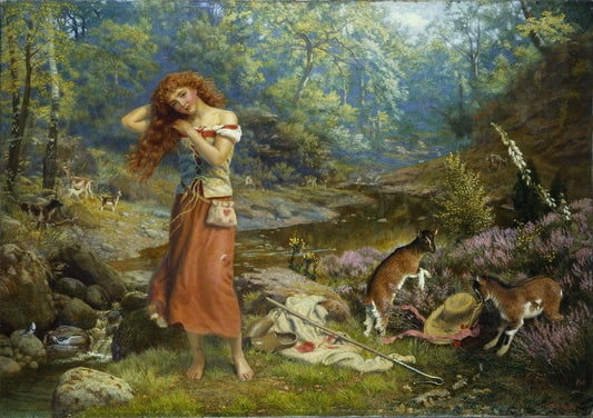 Audrey's Toilet, from As You Like It, vintage artwork by Arthur Hughes, 12x8" (A4) Poster