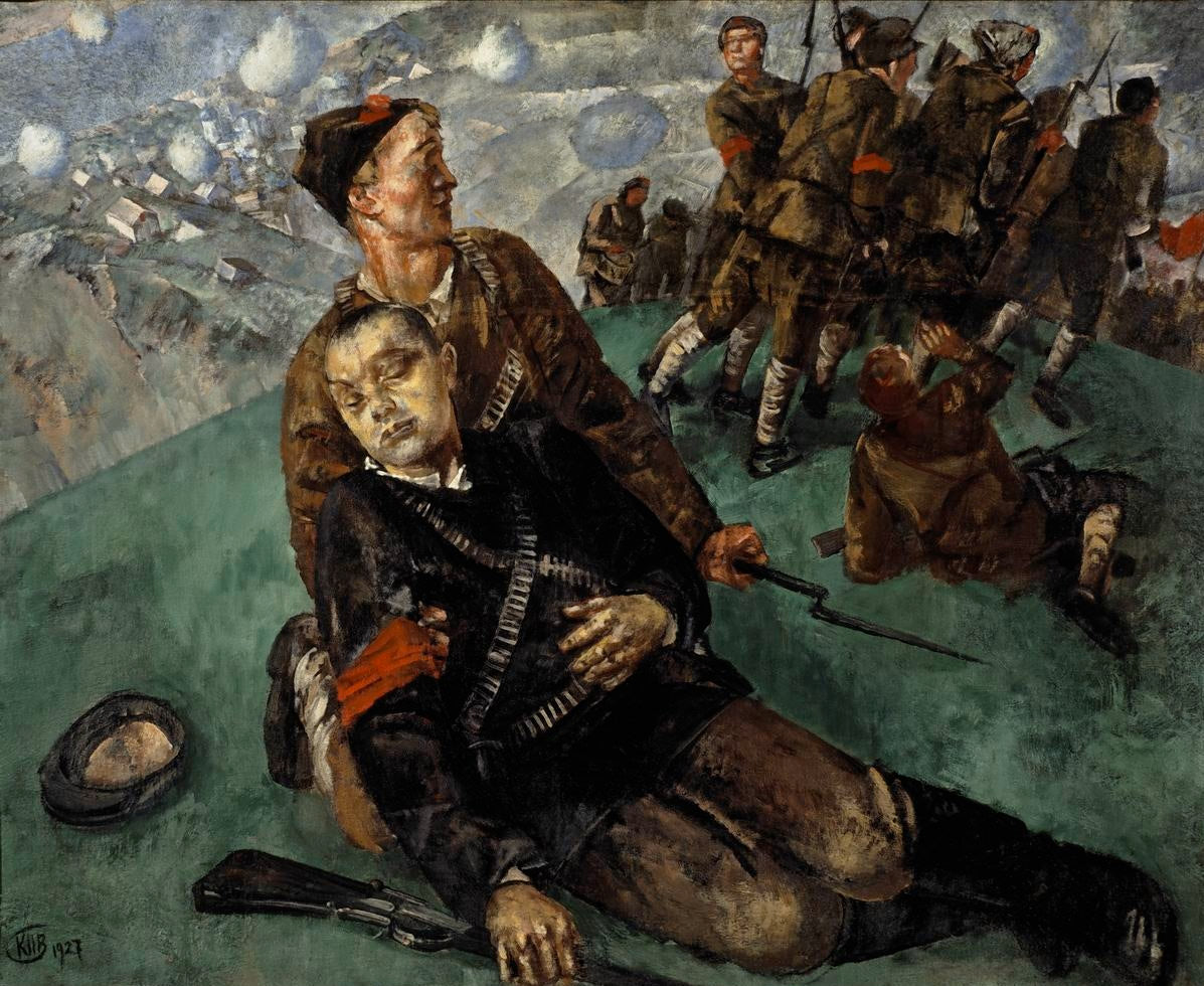 The Death of a Commissar by Kuzma Petrov-Vodkin,16x12(A3) Poster