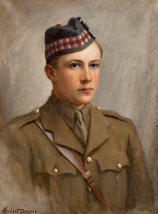 Lieutenant J. W. Forrest, 7th Seaforth Highlanders, vintage artwork by Herbert James Draper, 12x8" (A4) Poster