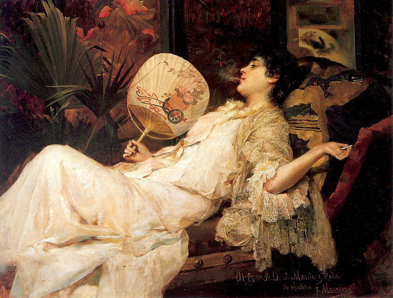 Mujer tumbada, vintage artwork by Francisco Masriera y Manovens, 12x8" (A4) Poster