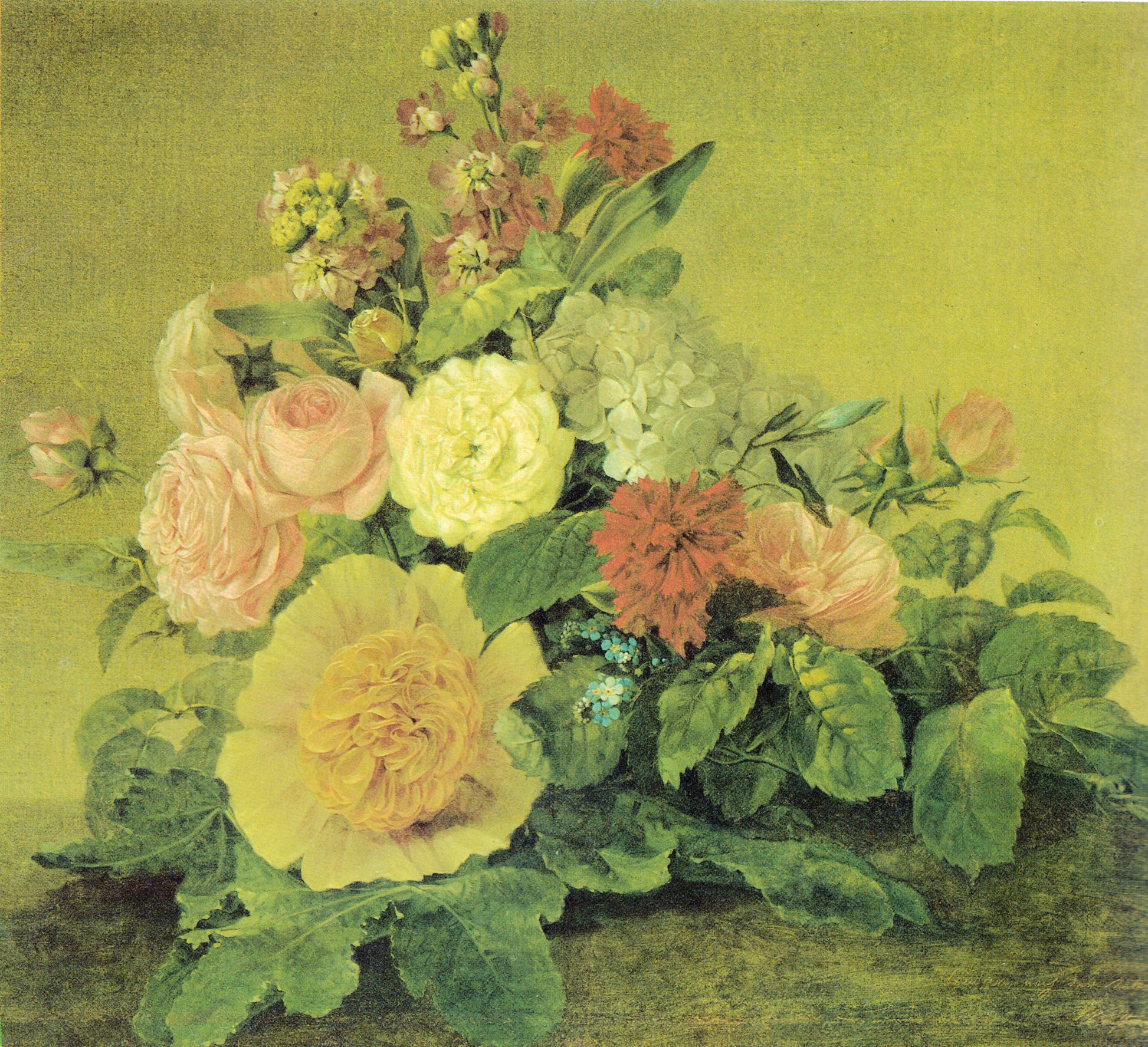 Flower still life, vintage artwork by Georg Friedrich Kersting, 12x8" (A4) Poster