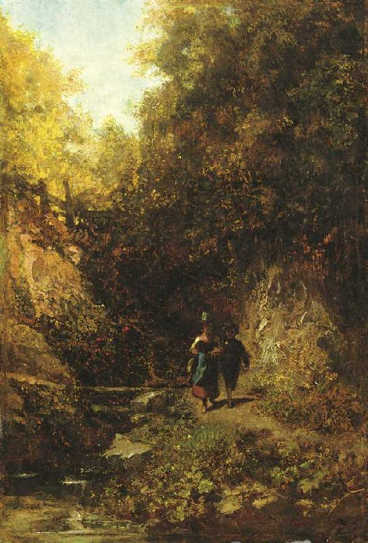 Two Children in the Forest, vintage artwork by Carl Spitzweg, A3 (16x12") Poster Print
