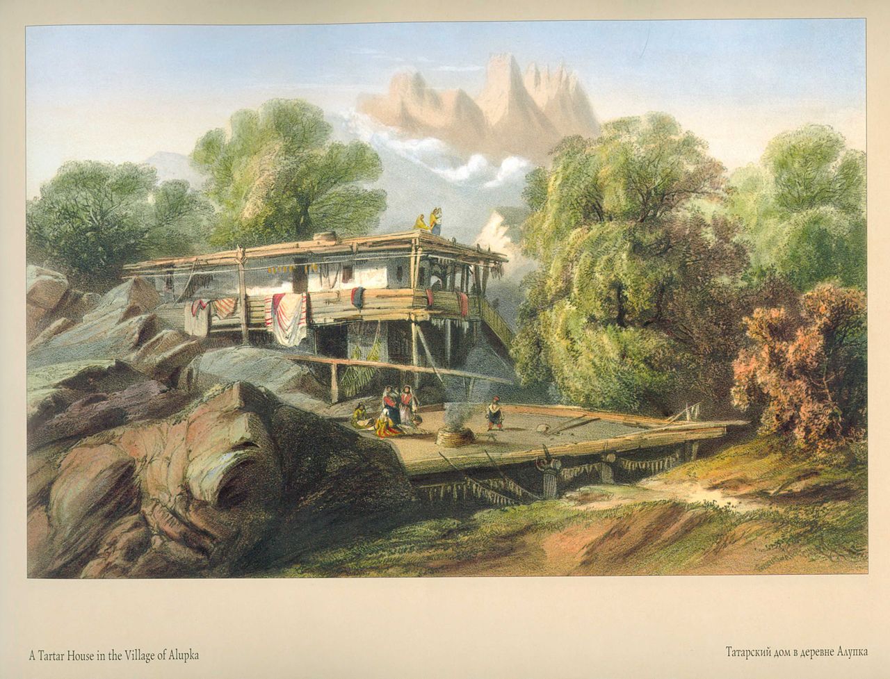 Tatar House in Alupka, vintage artwork by Carlo Bossoli, A3 (16x12") Poster Print