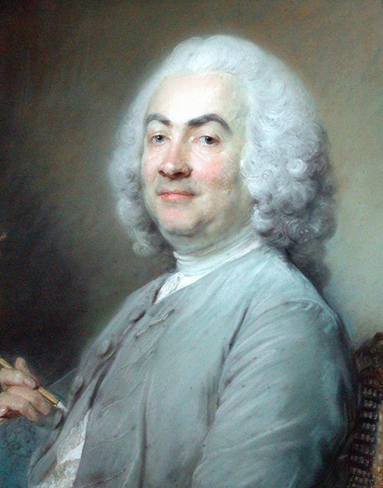 Portrait of Laurent Cars, French Engraver, vintage artwork by Jean-Baptiste Perronneau, 12x8" (A4) Poster