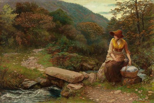 The Footstep, vintage artwork by Arthur Hughes, 12x8" (A4) Poster