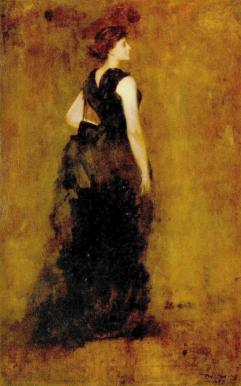 Black: Portrait of Maria Okey Dewing by Thomas Wilmer Dewing,A3(16x12")Poster