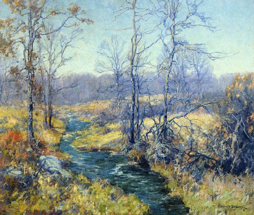 Spring in Connecticut, vintage artwork by Maurice Braun, 12x8" (A4) Poster