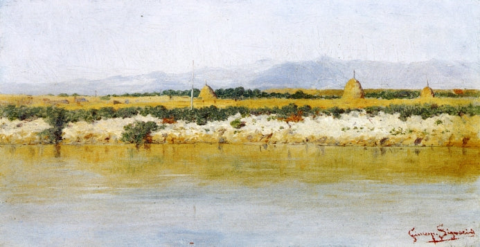Banks of a River by Giuseppe Signorini,A3(16x12")Poster