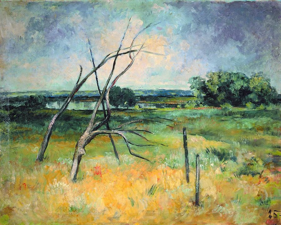 Landscape with a Dry Tree by Alexander Shevchenko,16x12(A3) Poster