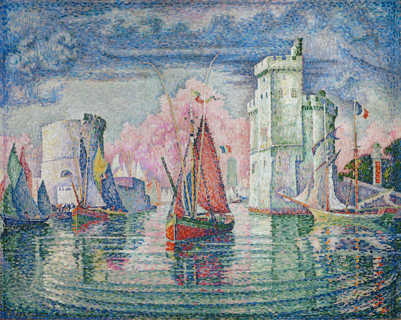 Entry to the Port of La Rochelle, vintage artwork by Paul Signac, 12x8" (A4) Poster