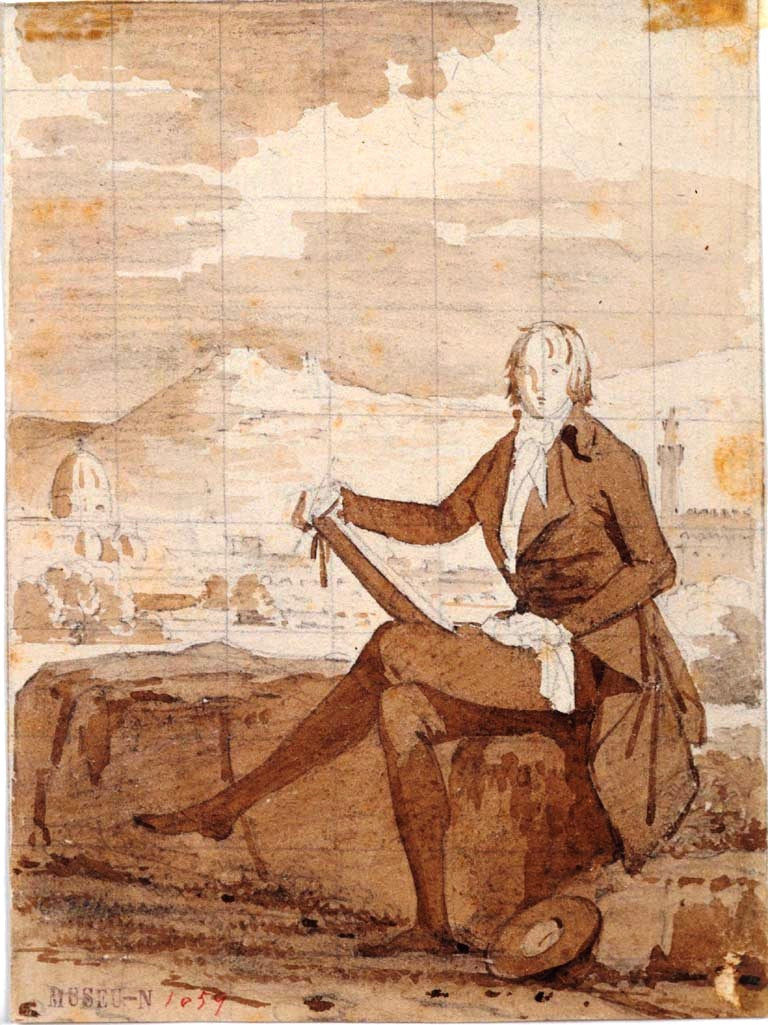 Portrait of the poet Thomas Penrose, vintage artwork by Louis Gauffier, 12x8" (A4) Poster