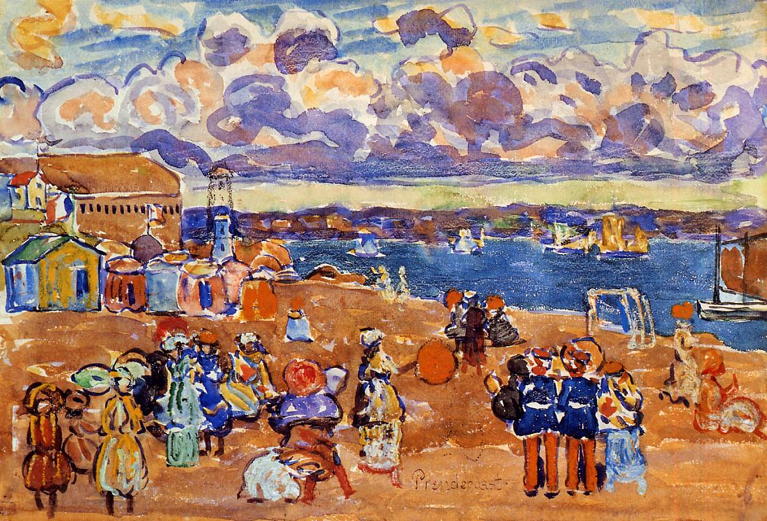 Beach at St. Malo by Maurice Prendergast,A3(16x12")Poster