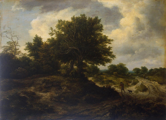 Landscape with a Traveller, vintage artwork by Jacob van Ruisdael, 12x8" (A4) Poster