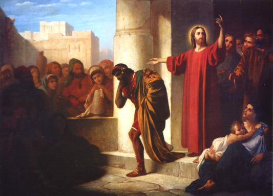 Christ and Rich Youth, vintage artwork by Fedor Chumakov, 12x8" (A4) Poster