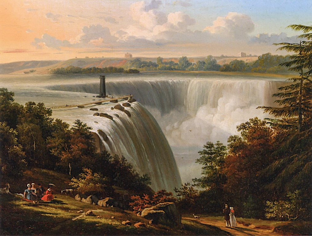 Picnic at Niagara Falls, vintage artwork by Victor DeGrailly, A3 (16x12") Poster Print