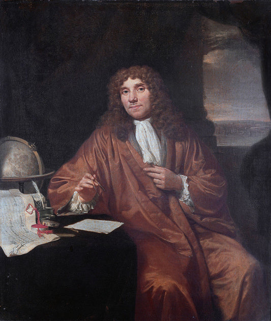 Antonie van Leeuwenhoek, vintage artwork by Jan Verkolje, 12x8" (A4) Poster