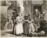 A Harlot's Progress: 1. Her Arrival in London, vintage artwork by William Hogarth, 12x8" (A4) Poster