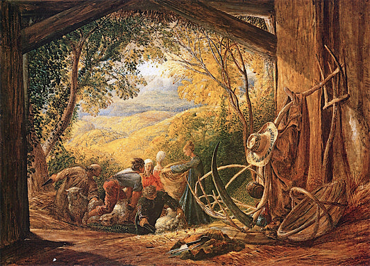 The Shearers, vintage artwork by Samuel Palmer, A3 (16x12") Poster Print