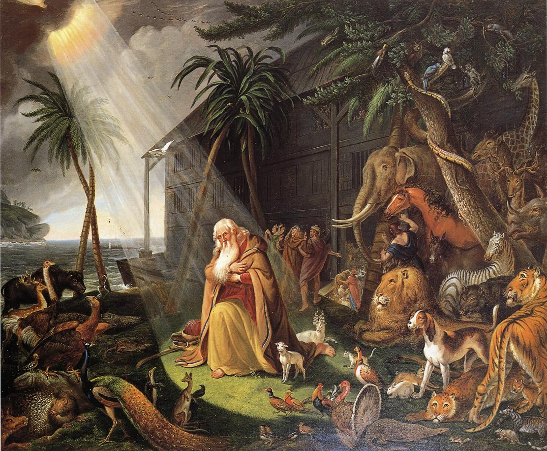 Noah and His Ark (after Charles Catton), vintage artwork by Charles Willson Peale, 12x8" (A4) Poster