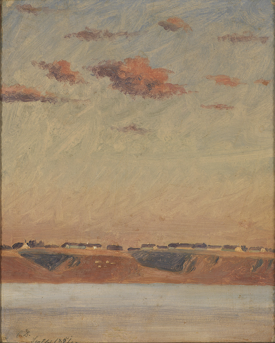 Study of the Lim Fjord in Jutland, vintage artwork by Christen Dalsgaard, 12x8" (A4) Poster