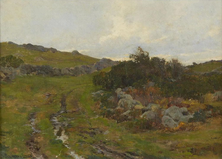 Stream up in the Mountains, vintage artwork by Hugh Bolton Jones, 12x8" (A4) Poster