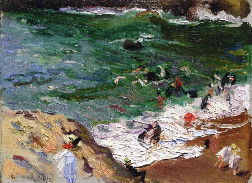Beach of Biarritz by Joaquin Sorolla y Bastida,A3(16x12")Poster
