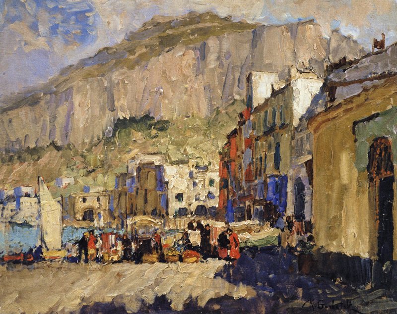 Capri. The Harbor by Konstantin Gorbatov,16x12(A3) Poster