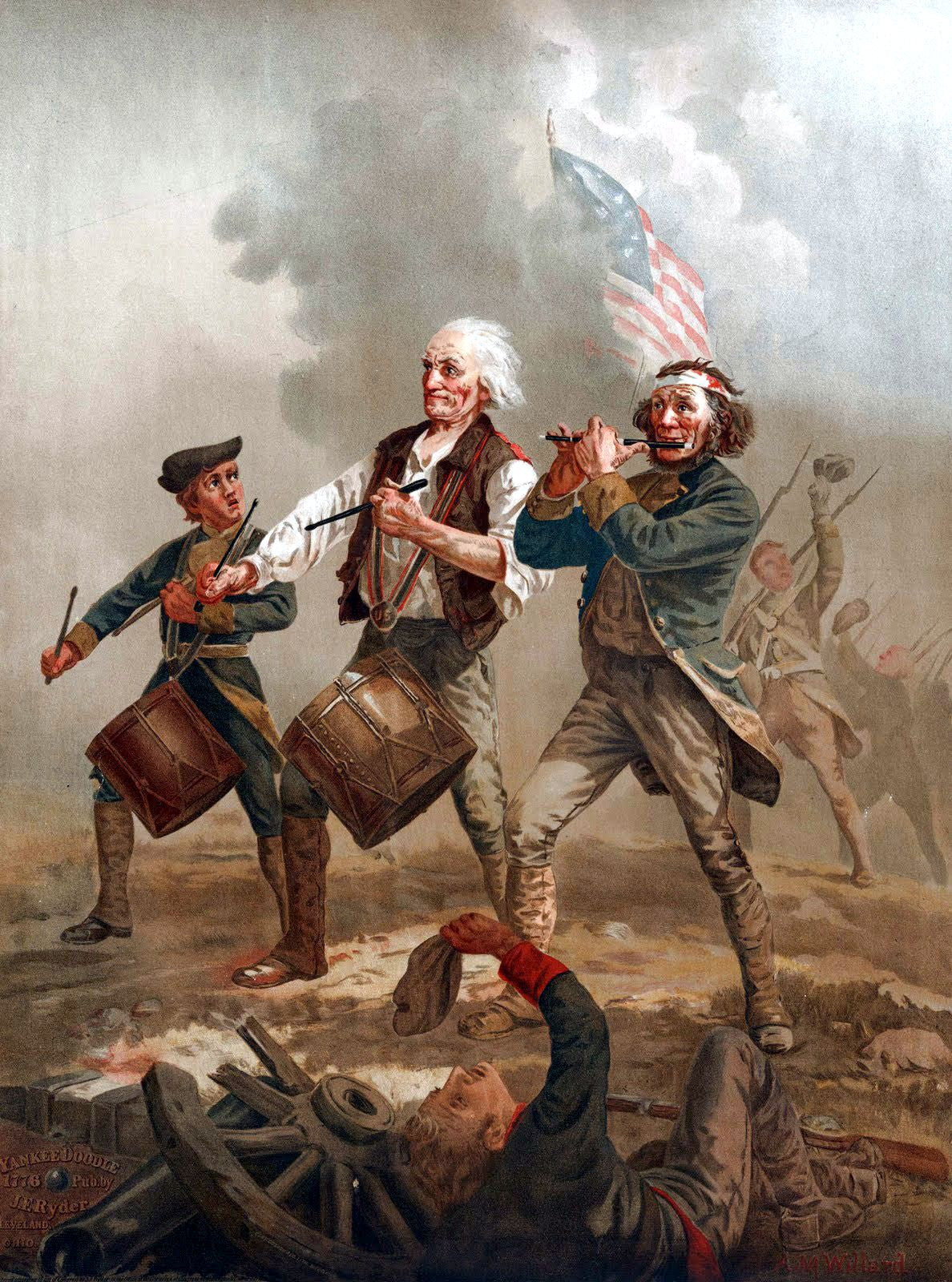 Yankee Doodle, vintage artwork by Archibald Willard, 12x8" (A4) Poster