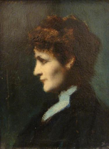 Eugenie-Marie Gadiffet-Caillard, known as Germaine Dawis, vintage artwork by Jean-Jacques Henner, 12x8" (A4) Poster