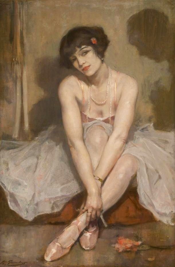 Dancer with a Pearl Necklace by Jean Leon Henri Gouweloos,A3(16x12")Poster