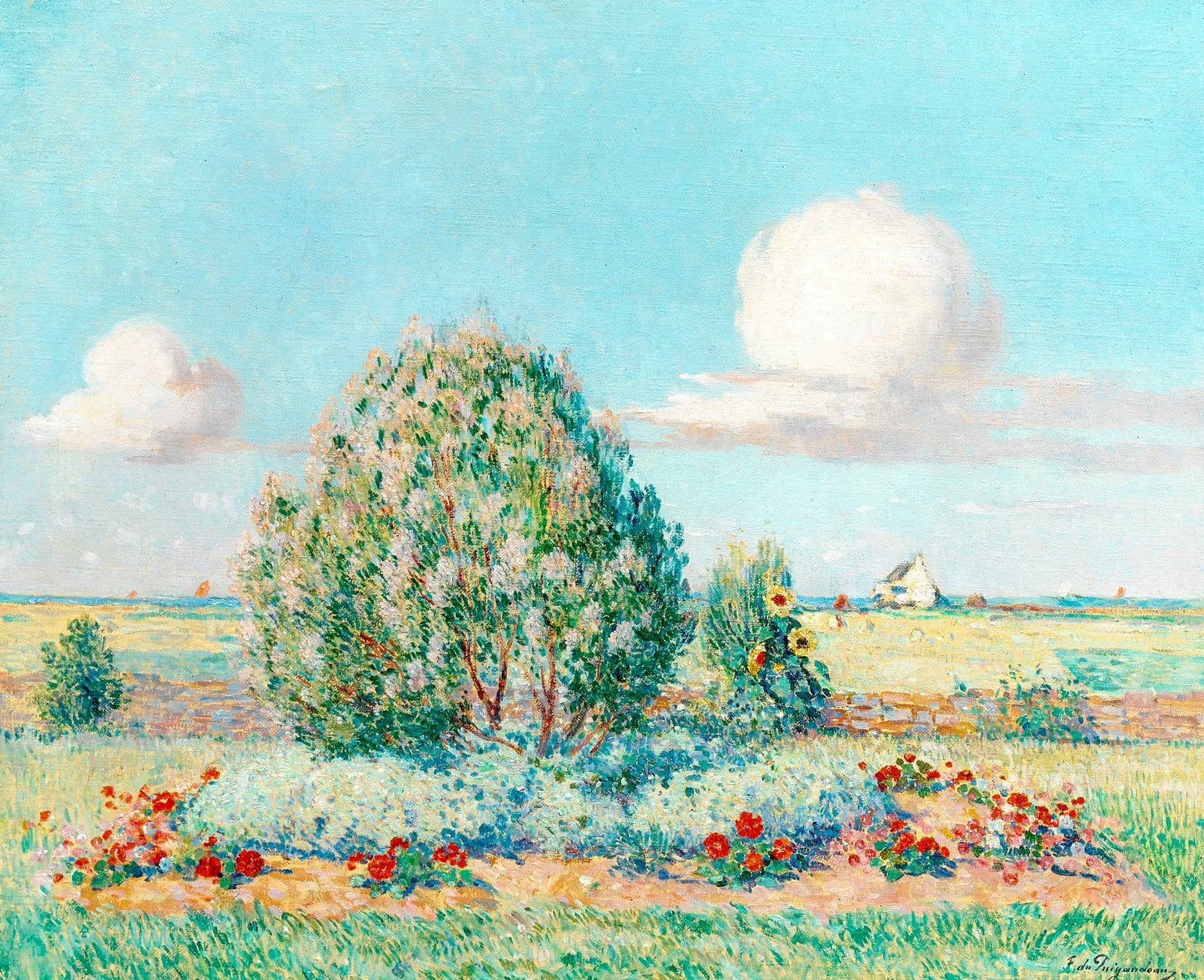 Parterre fleuri by Ferdinand du Puigaudeau,A3(16x12")Poster