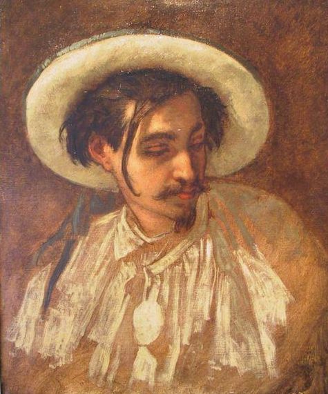 Head of Pierrot, vintage artwork by Thomas Couture, A3 (16x12") Poster Print