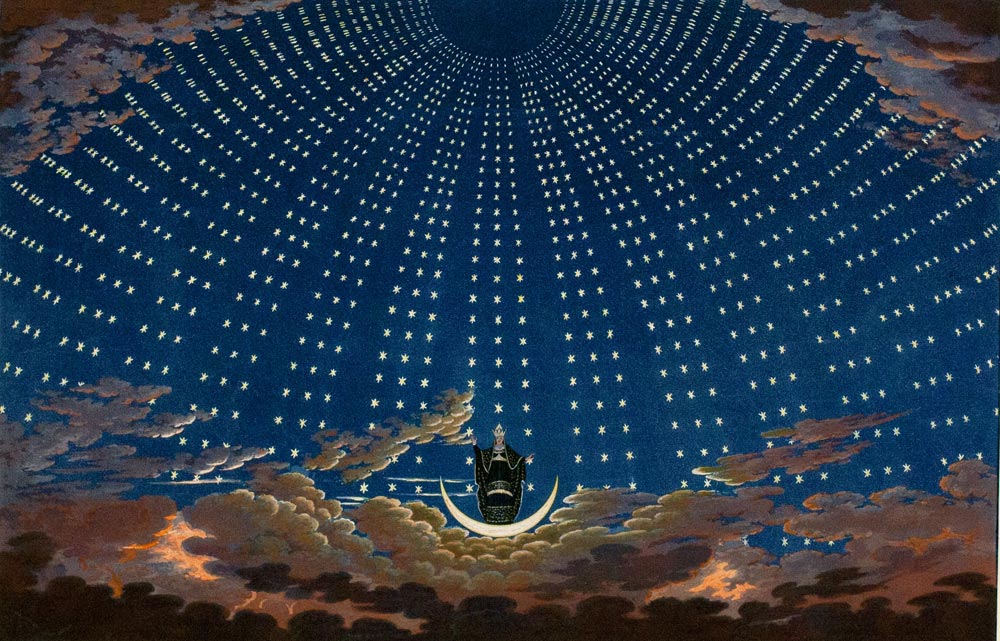 Stage Design for "The Magic Flute", vintage artwork by Karl Friedrich Thiele, 12x8" (A4) Poster